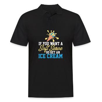 Funny Volleyball If You Want A Soft Serve Go Get - Männer Poloshirt - Schwarz - Vorne - Kai (181cm)