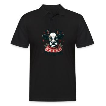 Holy Cow Its Christmas I Xmas Cow - Men's Polo Shirt - black - Front - Kai (181cm)