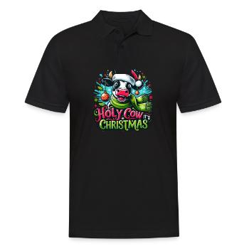 Holy Cow Its Christmas I Xmas Cow - Men's Polo Shirt - black - Front - Kai (181cm)