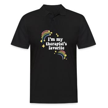 I'm My Therapist's Favorite Mental Wellness - Männer Poloshirt - Schwarz - Vorne - Kai (181cm)