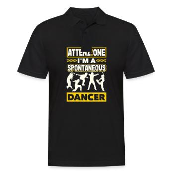 Attenzione I'm A Spontaneous Dancer - Men's Polo Shirt - black - Front - Kai (181cm)