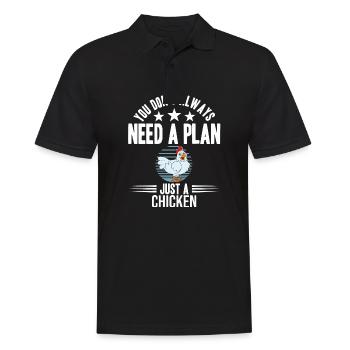 Funny Chicken Saying Chicken - Men's Polo Shirt - black - Front - Kai (181cm)