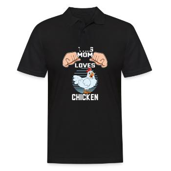 Funny Chicken Saying Chicken - Men's Polo Shirt - black - Front - Kai (181cm)