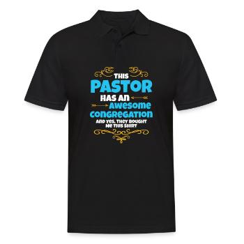 Ce pasteur a une église de congrégation géniale - Polo Homme - noir - Devant - Kai (181cm)