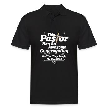 Ce pasteur a une église de congrégation géniale - Polo Homme - noir - Devant - Kai (181cm)