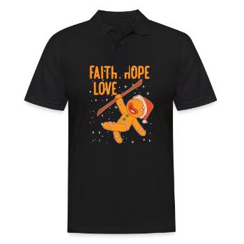 Faith Hope Love Religious Christmas Costume - Men's Polo Shirt - black - Front - Kai (181cm)