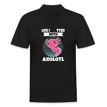 Axolotl drôle Axolotl mignon - Polo Homme - noir - Devant - Kai (181cm)