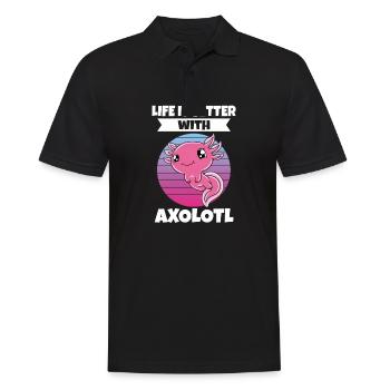 Lustiges Axolotl Süßes Axolotl - Männer Poloshirt - Schwarz - Vorne - Kai (181cm)