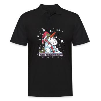 Faith Hope Love Religious Family Christmas - Men's Polo Shirt - black - Front - Kai (181cm)