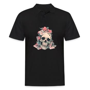 Poker Joueur de poker Jeu de cartes de casino - Polo Homme - noir - Devant - Kai (181cm)