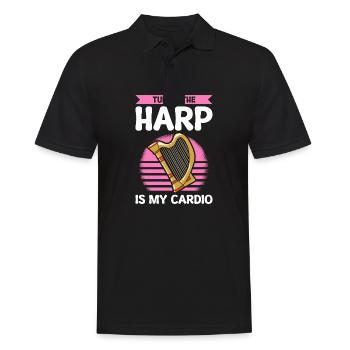 Harfenspieler Harfe Musik Harfenist - Männer Poloshirt - Schwarz - Vorne - Kai (181cm)