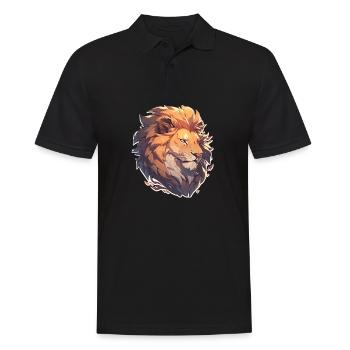 Lion, Chat Sauvage, Tête De Lion, Lion, Bébé, Gros Chat - Polo Homme - noir - Devant - Kai (181cm)