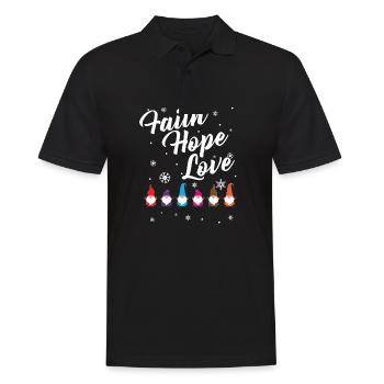 Religious Family Faith Hope Love Christmas Gnome - Men's Polo Shirt - black - Front - Kai (181cm)
