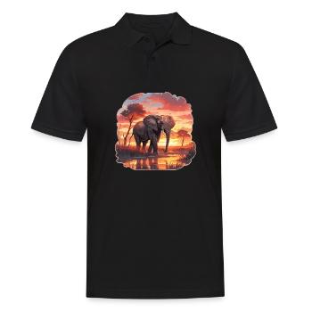 Éléphant, Éléphant, Pachyderme, Animal, Afrique, Safari - Polo Homme - noir - Devant - Kai (181cm)