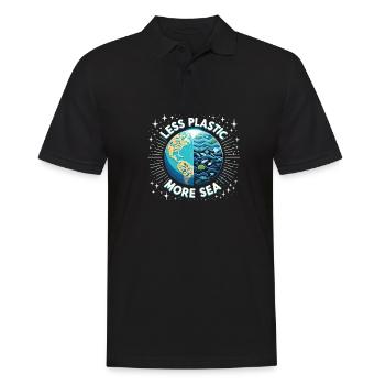Less Plastic More Sea Umwelt Umweltschützer - Männer Poloshirt - Schwarz - Vorne - Kai (181cm)