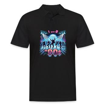 I Love The 90s - Men's Polo Shirt - black - Front - Kai (181cm)