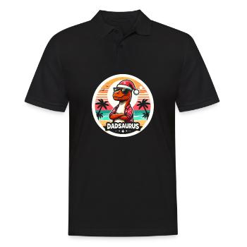 Vacances Dadsaurus famille correspondant Noël Noël - Polo Homme - noir - Devant - Kai (181cm)