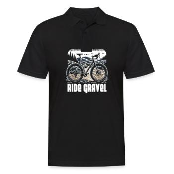 Ride Gravel - Männer Poloshirt - Schwarz - Vorne - Kai (181cm)