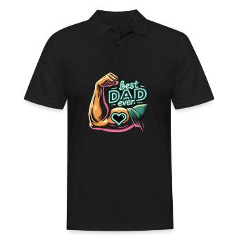 Best Dad Ever - Männer Poloshirt - Schwarz - Vorne - Kai (181cm)