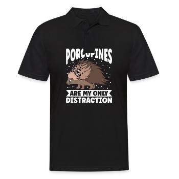 Mignon Porc-épic Drôle - Polo Homme - noir - Devant - Kai (181cm)