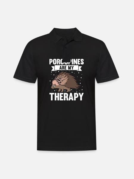 Cute Porcupine Funny - Men's Polo Shirt - black