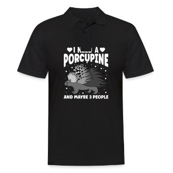Mignon Porc-épic Drôle - Polo Homme - noir - Devant - Kai (181cm)