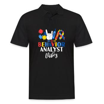 Behavior Analyst Vibes ABA Therapist Behavioral - Men's Polo Shirt - black - Front - Kai (181cm)