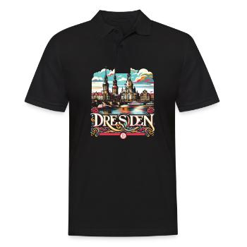 Dresden City Germany Souvenir - Men's Polo Shirt - black - Front - Kai (181cm)