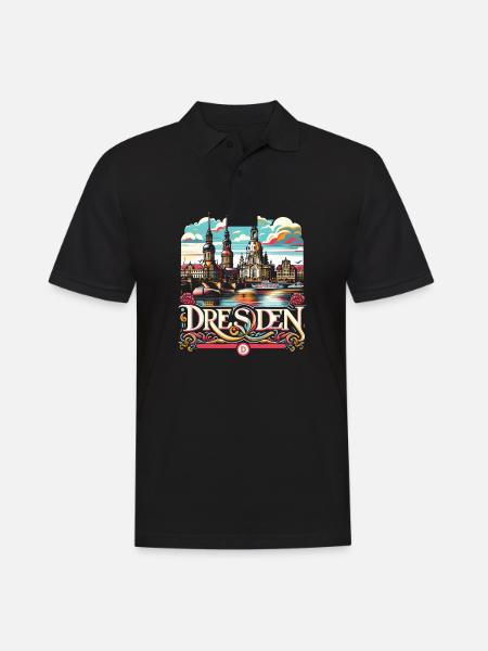 Dresden City Germany Souvenir - Men's Polo Shirt - black