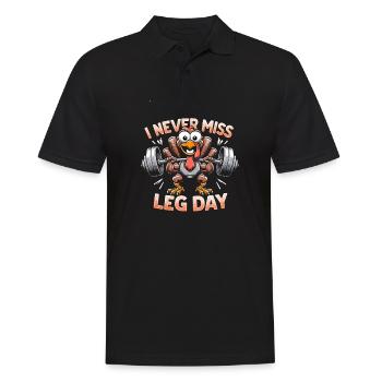 I Never Miss Leg Day Turkey Squat Thanksgiving - Men's Polo Shirt - black - Front - Kai (181cm)