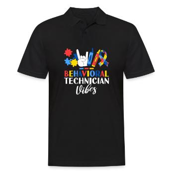 Behavioral Technician Vibes Registered ABA - Men's Polo Shirt - black - Front - Kai (181cm)