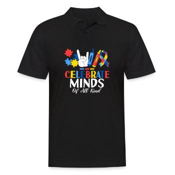 Celebrate Minds Of All Kind ABA Therapist - Men's Polo Shirt - black - Front - Kai (181cm)