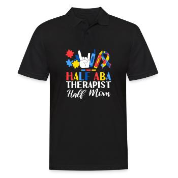Half ABA Therapist Half Mom Applied Behavior - Men's Polo Shirt - black - Front - Kai (181cm)
