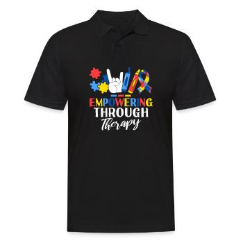 Empowering Through Therapy ABA Therapist - Men's Polo Shirt - black - Front - Kai (181cm)