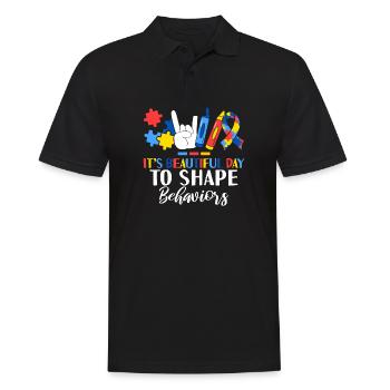 It's Beautiful Day To Shape Behaviors ABA - Men's Polo Shirt - black - Front - Kai (181cm)
