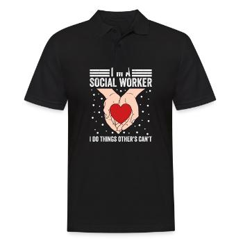 Sozialarbeiter Straßenarbeiter Streetworker - Männer Poloshirt - Schwarz - Vorne - Kai (181cm)