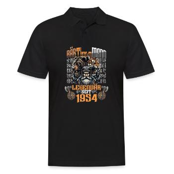 BEARDED MAN Viking Birthday Legendary Since - Men's Polo Shirt - black - Front - Kai (181cm)