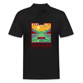 Clarté dans le lac du minimalisme - Polo Homme - noir - Devant - Kai (181cm)