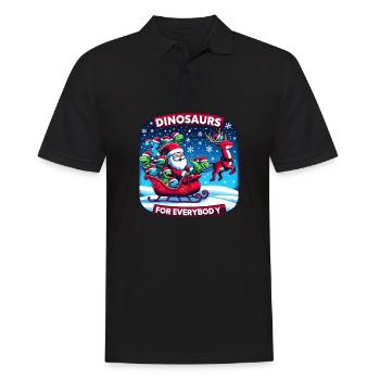 Festive Dinosaur for Everybody Christmas - Männer Poloshirt - Schwarz - Vorne - Kai (181cm)