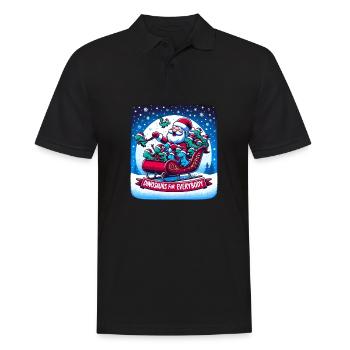 Festive Dinosaur for Everybody Christmas - Men's Polo Shirt - black - Front - Kai (181cm)