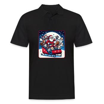 Dogs for Everybody Festive Dogs for Everybody - Men's Polo Shirt - black - Front - Kai (181cm)