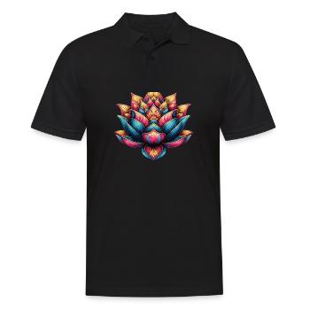 Fleur de lotus - Polo Homme - noir - Devant - Kai (181cm)