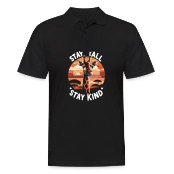 Stay Tall Stay Kind - Giraffe Wisdom - Men's Polo Shirt - black - Front - Kai (181cm)