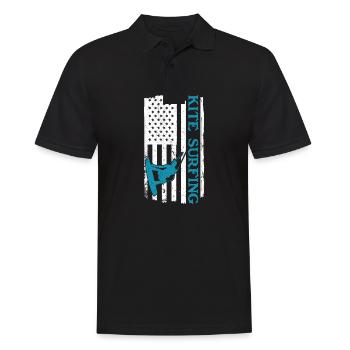 Kiteboarding Kitesurfer Kitesurfing Kiteboarder - Men's Polo Shirt - black - Front - Kai (181cm)