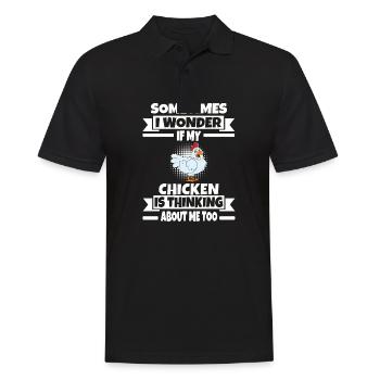 Drôle De Poulet Dire Poulet - Polo Homme - noir - Devant - Kai (181cm)