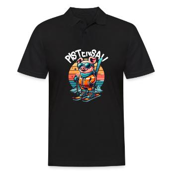 Pistensau - Perfekt für Skifahrer und Après-Ski - Männer Poloshirt - Schwarz - Vorne - Kai (181cm)