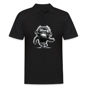 Gorilla with sunglasses - Men's Polo Shirt - black - Front - Kai (181cm)