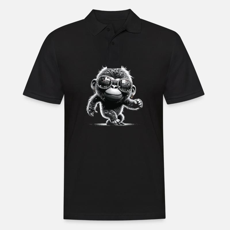 Gorilla mit Sonnenbrille - Männer Poloshirt - Schwarz