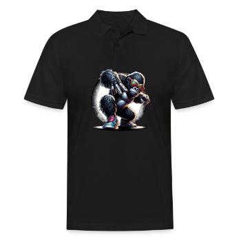 Gorilla with sunglasses - Men's Polo Shirt - black - Front - Kai (181cm)
