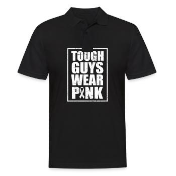 Breast Cancer Tough Guys Wear Pink Ribbon - Men's Polo Shirt - black - Front - Kai (181cm)